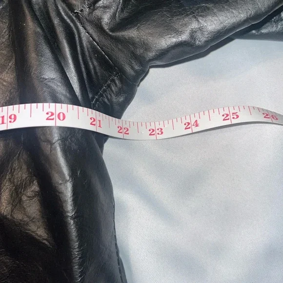 Vintage Leathercraft Black Leather Button Up Jacket Size 40 R